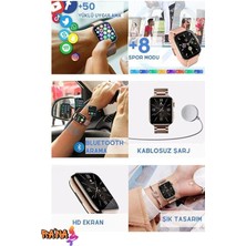 Normadia Mini Kadın Akıllı Saat, Spor ve Sağlık Sensörlü, 3 Kordon, G9 Series