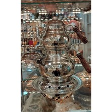 PremiumPort El Dövmesi Osmanlı Desenli Bakır Çaydanlık, Büyük Boy