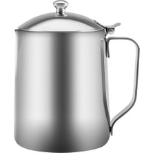 PremiumPort Yüksek Kaliteli Çelik Süt Potu, Kapaklı, 0,7 Litre, Şık ve Dayanıklı