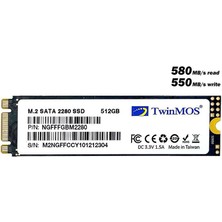 Erdo 512 GB Twınmos M.2 2280 Sata3 580/550 NGFFFGBM2280