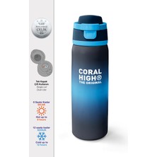 Coral High Lacivert Siyah Renkli Pipetli ve Direkt Içim Çelik Termos 800 ml 38560