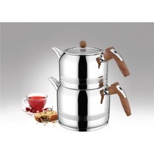 PremiumPort Midi Ahşap Saplı Çaydanlık, Şık ve Dayanıklı Tasarım