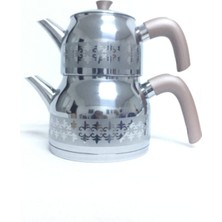 PremiumPort Papatyam Sude Orta Boy Çelik Süzgeçli Demlik, Şık ve Dayanıklı Tasarım