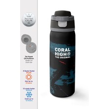 Coral High Siyah Nefti Desenli Pipetli ve Direkt Içim Çelik Termos 800 ml 38581