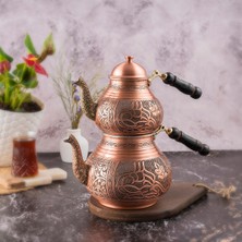 PremiumPort El Işlemeli Gaziantep Bakır Çaydanlık Takımı, Şık ve Dayanıklı Tasarım