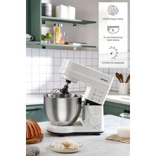 Özbience Stella Stand Mikser 1500W, 5 Litre, Beyaz, Güçlü ve Şık Tasarım