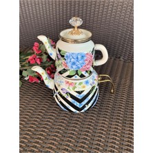 PremiumPort Kırmızı Vintage Emaye Çaydanlık, Şık ve Dayanıklı Mutfak Aksesuarı