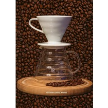 PremiumPort V60 Kahve Demleme Seti Seramik ve Cam 600 Ml, Pratik ve Şık Kahve Demleme