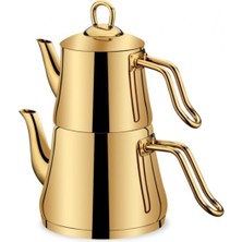 PremiumPort Altın Kaplama Çaydanlık Takımı, Şık ve Dayanıklı Tasarım