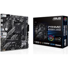 Erdo Asus Prıme B550M-K Argb, 2xddr4, 2x M.2, Dp, Hdmı, Am4 Soket Anakart
