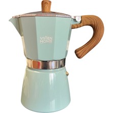 PremiumPort Turkuaz Moka Pot 300 ml 6 Cup, Şık ve Kullanışlı Kahve Makinesi