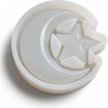 Stonechem Yüksek Kalite Ay Yıldız Çok Amaçlı Silikon Obje Kalıbı 17 cm Çap