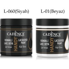 Cadence Handy Lake Boya Parlak 250ML Set1 (060 Siyah ve 001 Beyaz)