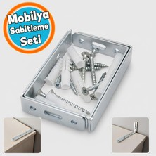 Nzb Dolap Sabitleme Birleştirme Mobilya Eşya Çocuk Seti Kiti Devrilme Önleyici Metal Bağlantı Aparatı Seti