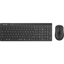 Erdo A4 Tech FG2300 Aır2 Siyah, Fstyler, 2.4ghz Mini Kablosuz, Türkçe Q, Sessiz Klavye Mouse Set