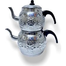 PremiumPort Alüminyum Desenli Çaydanlık 3,2 Litre, 7 Kişilik, Şık ve Dayanıklı