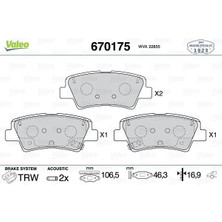 Valeo Xmpdby Arka Fren Balatasi Opel Insignia B 17 16
