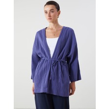 Lc Waikiki Yeni Sezon Şal Yaka Oversize Dokulu Kadın Kimono