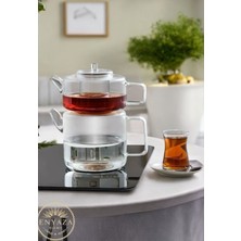 PremiumPort Şeffaf Borosilikat Cam Çaydanlık Seti 1100 ml – 1800 Ml, Şık ve Dayanıklı