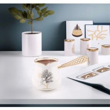 PremiumPort Violet Gold Kristal Saplı Porselen Cezve, Şıklık ve Kalitenin Buluşması