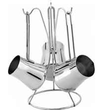 PremiumPort Parlak Çelik 4'lü Piramit Cezve Seti, Şıklık ve Fonksiyonellik Bir Arada