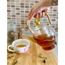 PremiumPort Bambu Saplı 1000 ml Cam Demlik, Isıya Dayanıklı, Ocak Uyumlu, Filtreli