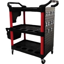 Nt Tools NTTC02 3 Raflı Plastik Alet Takım Taşıma Arabası Aksesuarlı