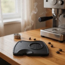PremiumPort Kahve Espresso Tamper ve Tamping Mat, Düz Taban, Silikon, Barista Ekipmanı