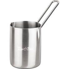 PremiumPort Paslanmaz Çelik Çift Ağızlı Silindir Cezve 350 Ml, Şık ve Dayanıklı Tasarım