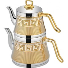 PremiumPort Gold Dekorlu Çaydanlık, Şık ve Dayanıklı, Küçük Boy, Zarif Tasarım
