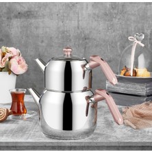 PremiumPort Paslanmaz Çelik Opal Orta Boy Çaydanlık Bal Peteği Sap