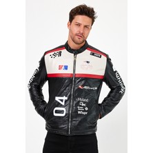 Black Level Erkek Oversize Puf Deri Bomber Ceket Rüzgar Geçirmez Günlük Kullanım İçin