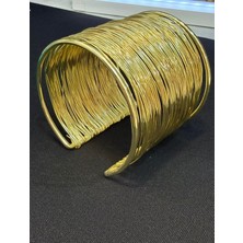 Vipfoni Gold Renk Telli Kalın Kelepçe Kleopatra Bileklik