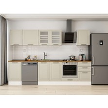 Alvinka 300X210 cm Klasik Mebran Mutfak Dolabı M-E80S50S50-3 Kumtaşı - Mdf