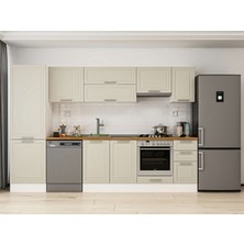 Alvinka 300X210 cm Klasik Mebran Mutfak Dolabı MB-E80B60S40-1 Kumtaşı - Suntalam