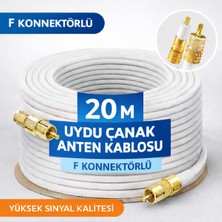 Özbience 20 Metre Uydu Anten Kablosu F Konnektörlü, Yüksek Kalite ve Güvenilirlik