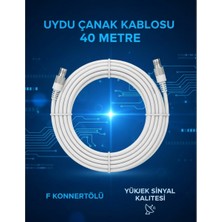 Özbience 40 Metre Uydı Anten Kablosu F Konnektörlü, 64 Tel, Yüksek Kalite