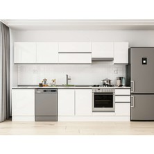 Alvinka 300X210 cm High Gloss Mutfak Dolabı M-E80S60S40-1 Beyaz - Mdf