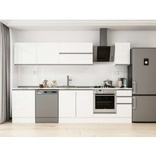 Alvinka 300X210 cm High Gloss Mutfak Dolabı M-E80S60S40-2 Beyaz - Mdf