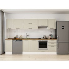 Alvinka 300X210 cm Klasik Mebran Mutfak Dolabı M-E90S40S50-1 Kumtaşı - Mdf