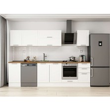 Alvinka 300X210 cm Klasik Mebran Mutfak Dolabı M-E90S45S45-2 Beyaz - Suntalam
