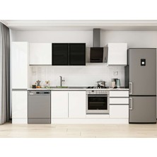 Alvinka 300X210 cm High Gloss Mutfak Dolabı MB-E90B40S50-3 Beyaz - Suntalam