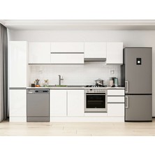 Alvinka 300X210 cm High Gloss Mutfak Dolabı MB-E90B45S45-1 Beyaz - Mdf