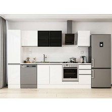 Alvinka 300X210 cm High Gloss Mutfak Dolabı MB-E90B45S45-3 Beyaz - Mdf