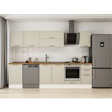 Alvinka 300X210 cm Klasik Mebran Mutfak Dolabı M-E90S50S40-2 Kumtaşı - Mdf