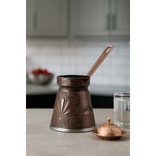 PremiumPort Istiridye Desenli Döküm Cezve, 4 Kişilik, Mıknatıslı Ocak Uyumlu