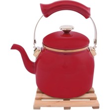 PremiumPort Kırmızı Vintage Demlik, Şık ve Zarif Çay Keyfi Için Ideal Seçenek