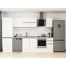 Alvinka 300X210 cm High Gloss Mutfak Dolabı MB-E80B60S40-2 Beyaz - Suntalam