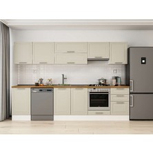 Alvinka 300X210 cm Klasik Mebran Mutfak Dolabı M-E80S50S50-1 Kumtaşı - Mdf