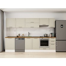 Alvinka 300X210 cm Klasik Mebran Mutfak Dolabı M-E80S60S40-1 Kumtaşı - Mdf